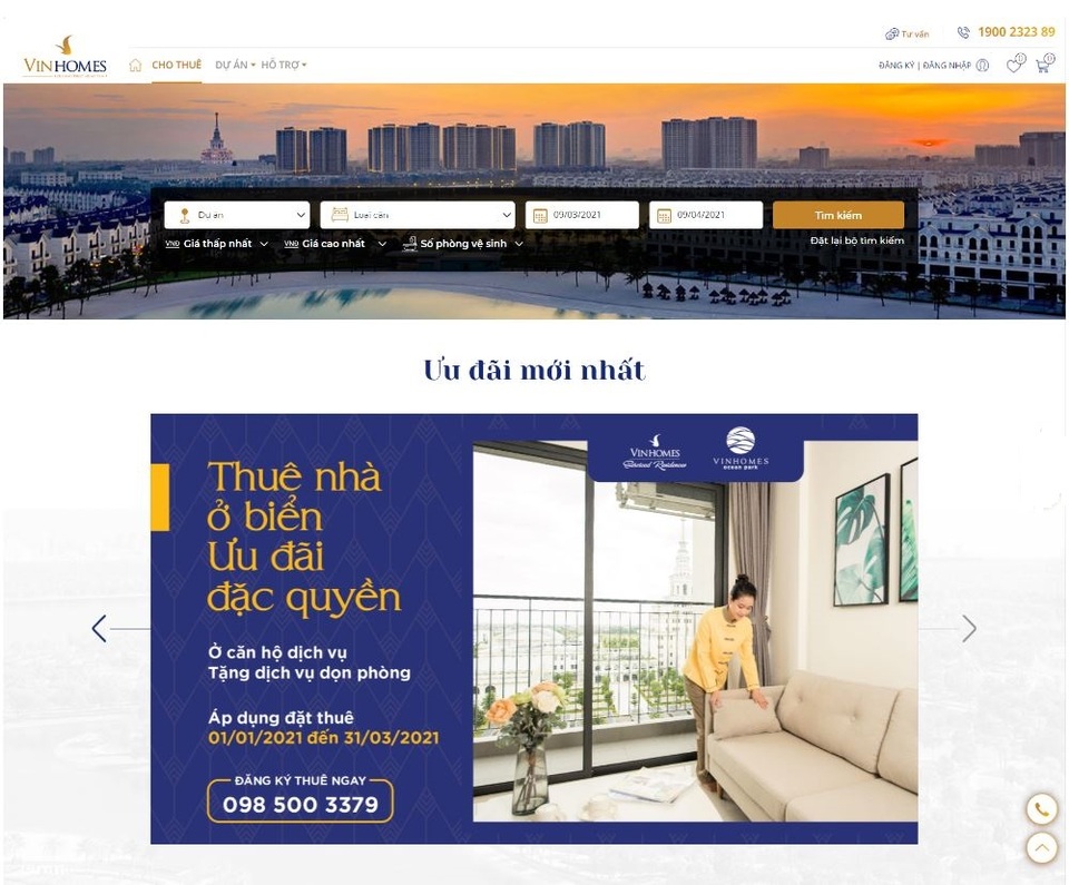 Vinhomes ra mắt sàn giao dịch thuê nhà trực tuyến - 1 Vinhomes ra mắt sàn giao dịch thuê nhà trực tuyến - 1