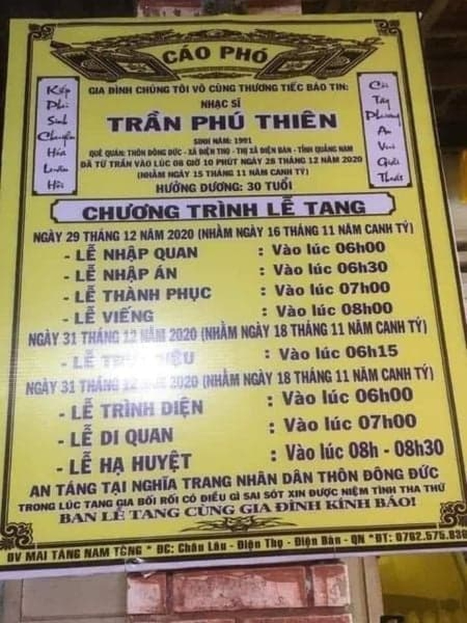 Nhạc sĩ Ai mì Quảng không qua đời ở tuổi 29 - 2 Nhạc sĩ Ai mì Quảng không qua đời ở tuổi 29 - 2