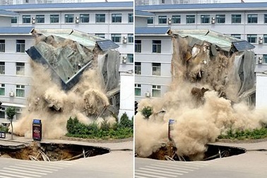Hố địa ngục “nuốt” toà nhà bệnh viện