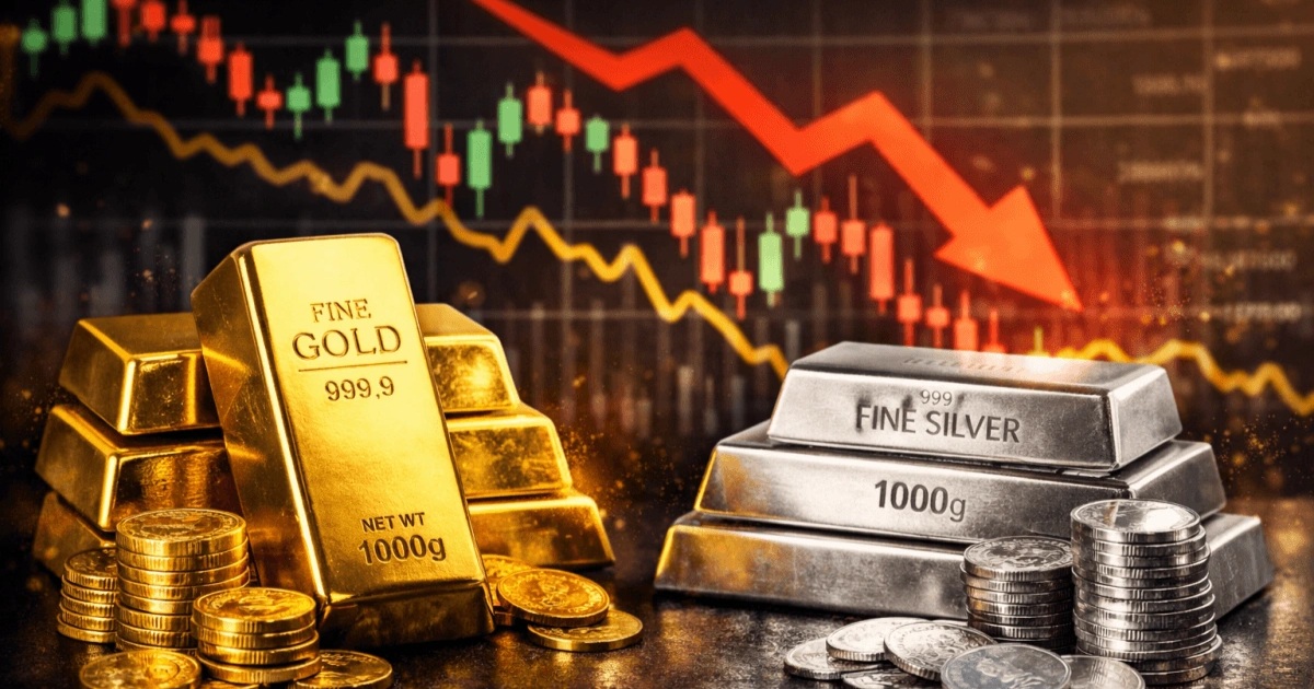 Vàng rơi khỏi mốc 4.500 USD/ounce, bạc "thủng" mốc hỗ trợ
