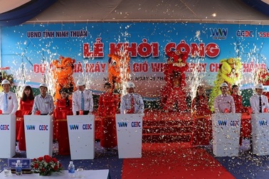 Ninh Thuận khởi công nhà máy điện gió trị giá 1.700 tỷ đồng