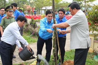 Tuổi trẻ Bình Định trồng cây nhớ ơn Bác Hồ