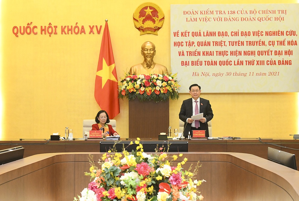 Đoàn kiểm tra của Bộ Chính trị làm việc với Đảng đoàn Quốc hội - 1