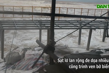 Sóng lớn liên tục “đánh” vào đất liền, khách sạn trăm tỉ bị đe dọa