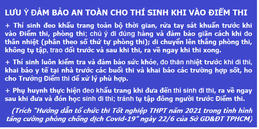 NÓNG: Học sinh TPHCM vẫn thi tốt nghiệp THPT vào ngày 7 và 8/7 - 3 NÓNG: Học sinh TPHCM vẫn thi tốt nghiệp THPT vào ngày 7 và 8/7 - 3