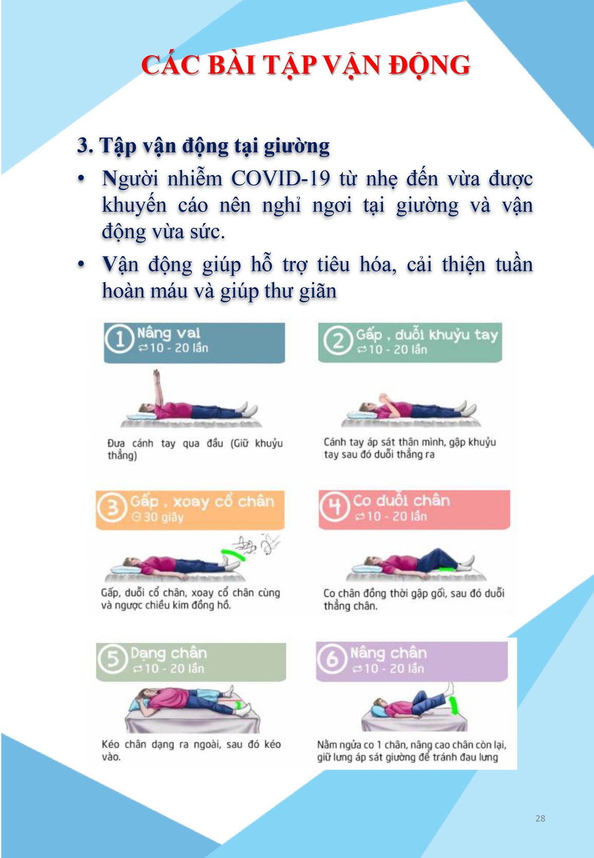 Bài tập tăng cường sức khỏe cho F0 điều trị tại nhà - 3 Bài tập tăng cường sức khỏe cho F0 điều trị tại nhà - 3