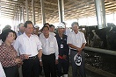 Thủ tướng Nguyễn Tấn Dũng tới thăm công ty thực phẩm sữa TH