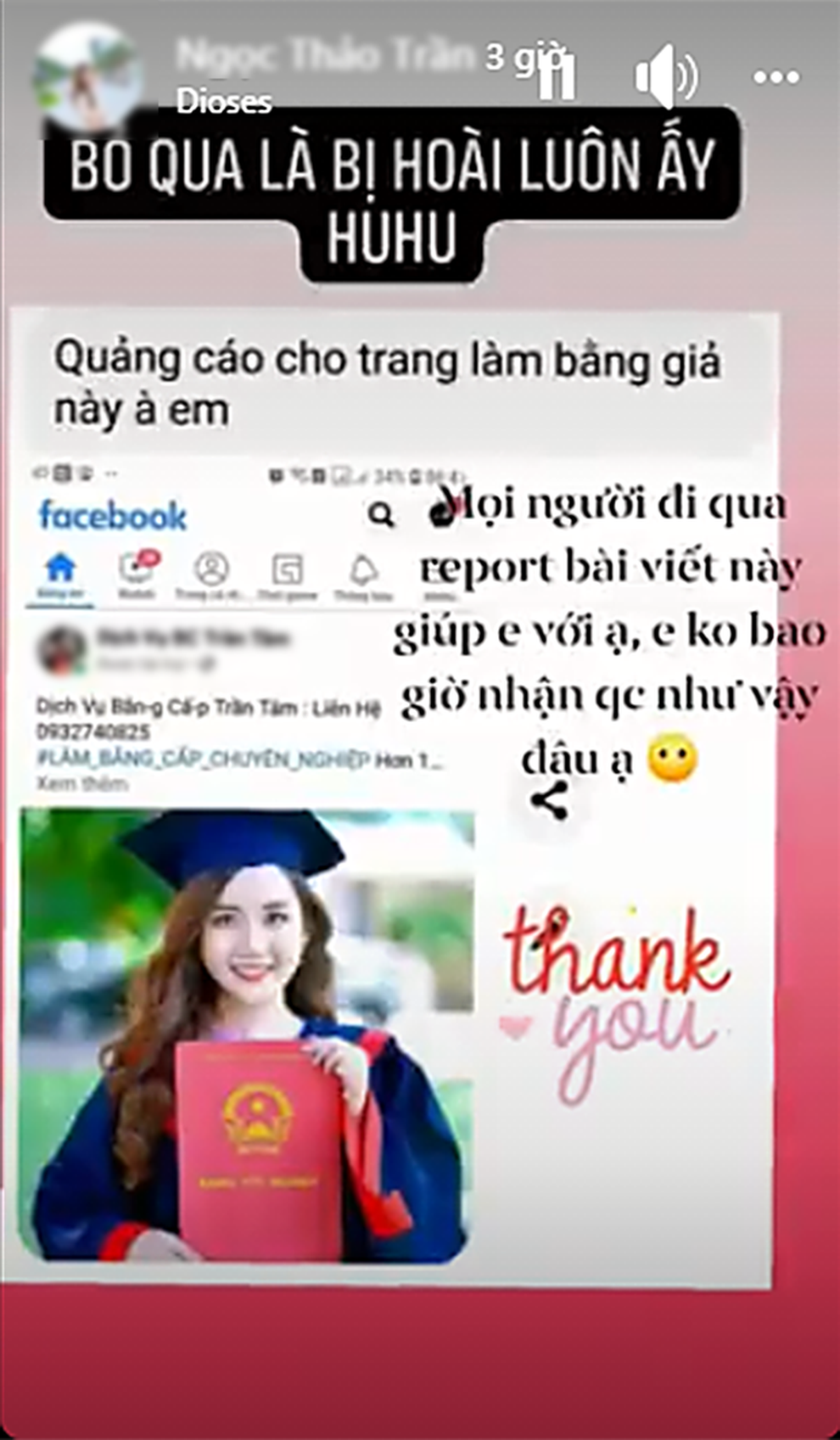 Thủ khoa Đại học Kiểm sát cầu cứu vì hình ảnh bị quảng cáo làm bằng giả - 1 Thủ khoa Đại học Kiểm sát cầu cứu vì hình ảnh bị quảng cáo làm bằng giả - 1
