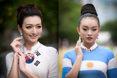 NTK Đỗ Trịnh Hoài Nam giới thiệu áo dài dát vàng tại khai mạc tuần lễ áo dài TP.HCM