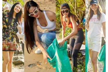 Hoàng Thùy, Minh Tú, Thùy Dung... đội nắng dọn rác trên đảo hoang Hạ Long