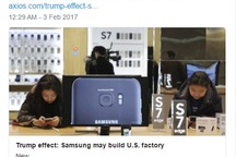 Samsung dự định xây nhà máy tại Mỹ, Tổng thống Trump khoe ngay trên Twitter