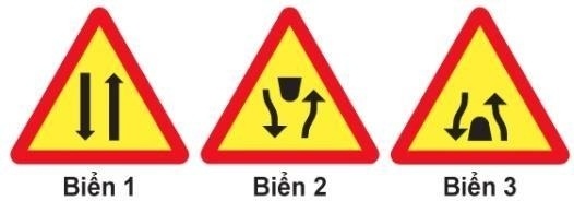 Biển nào báo hiệu "Kết thúc đường đôi"?