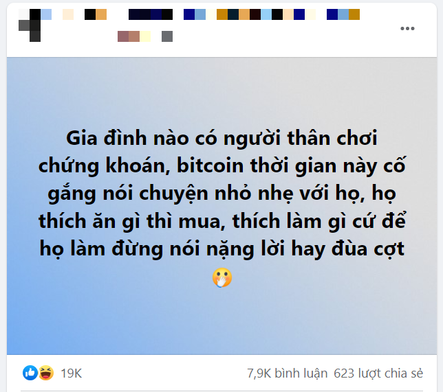 Những nhà đầu tư chứng khoán, tiền điện tử đang là những con người… nhạy cảm ở thời điểm hiện tại (Ảnh: Facebook).