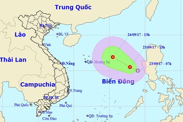 Xuất hiện áp thấp nhiệt đới trên Biển Đông