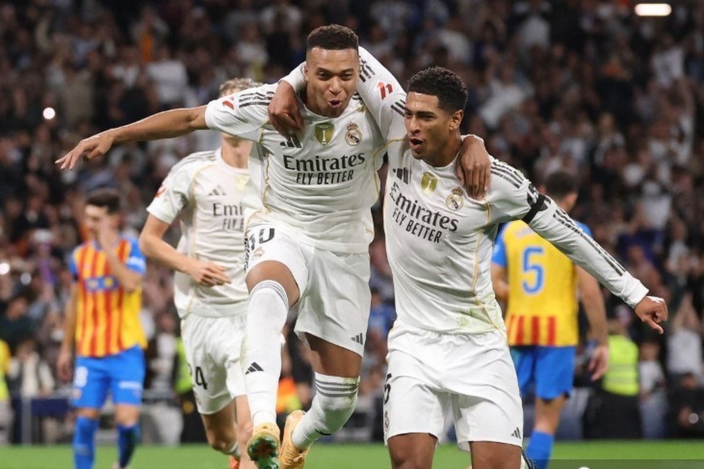 Mbappe lập cú đúp, Real Madrid thắng đậm Valencia và hơn Barcelona 8 điểm - 1 Mbappe lập cú đúp, Real Madrid thắng đậm Valencia và hơn Barcelona 8 điểm - 1