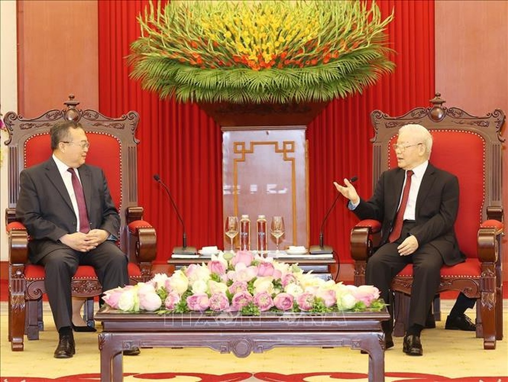 Tổng Bí thư Nguyễn Phú Trọng tiếp Trưởng Ban Liên lạc Đối ngoại TƯ ĐCS Trung Quốc - 2 Tổng Bí thư Nguyễn Phú Trọng tiếp Trưởng Ban Liên lạc Đối ngoại TƯ ĐCS Trung Quốc - 2