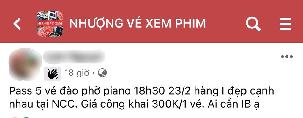 Phe vé rao 300.000 đồng/vé xem Đào, phở và piano, rạp quốc gia cảnh báo - 1 Phe vé rao 300.000 đồng/vé xem Đào, phở và piano, rạp quốc gia cảnh báo - 1