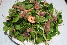 Rau má trộn thịt bò xào