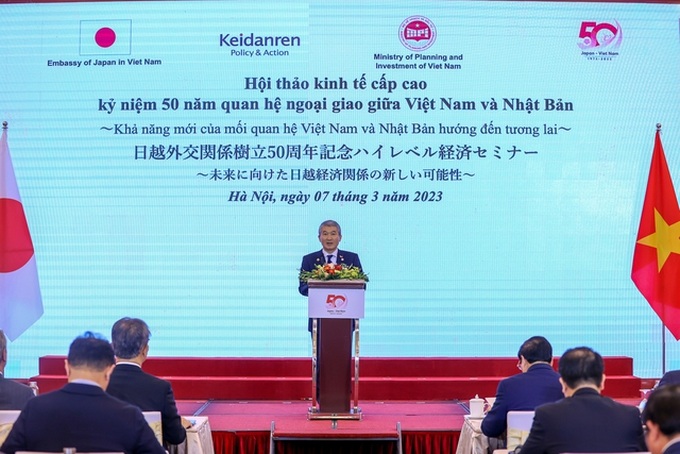 Ông Hideo Ichikawa, đồng Chủ tịch Ủy ban Kinh tế Nhật-Việt của KEIDANREN cho rằng dịp kỷ niệm 50 năm thiết lập quan hệ ngoại giao là bước ngoặt lịch sử 
