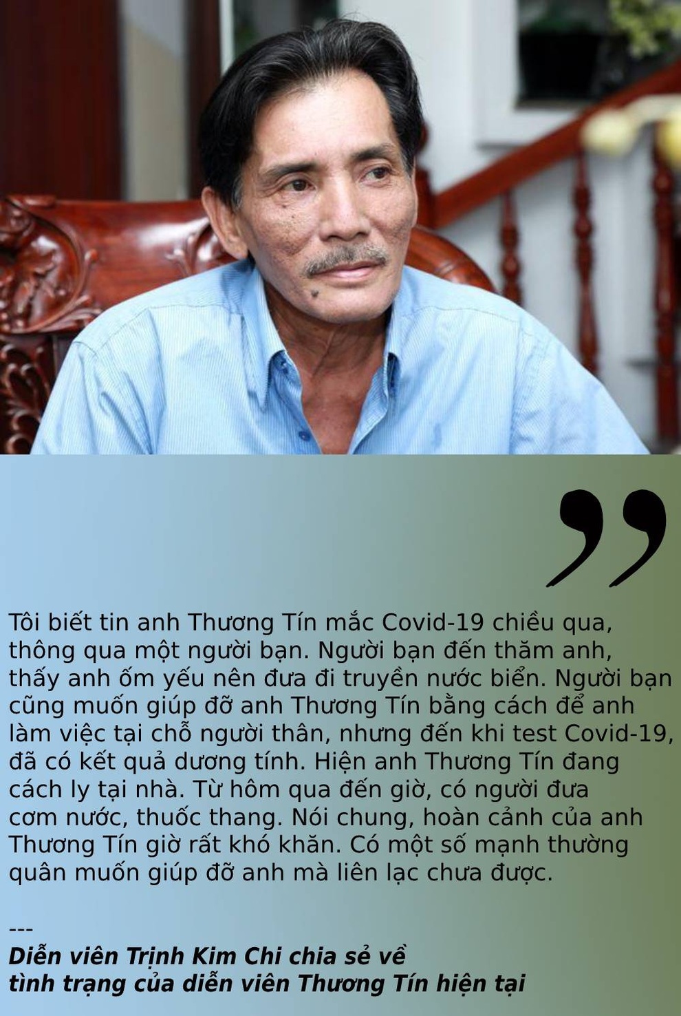 Diễn viên Thương Tín mắc Covid-19 và những éo le trong cuộc sống hiện tại - 4 Diễn viên Thương Tín mắc Covid-19 và những éo le trong cuộc sống hiện tại - 4