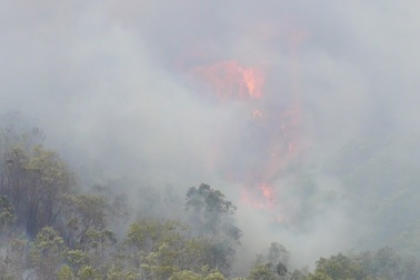 Cháy dữ dội trên núi Bà Hỏa