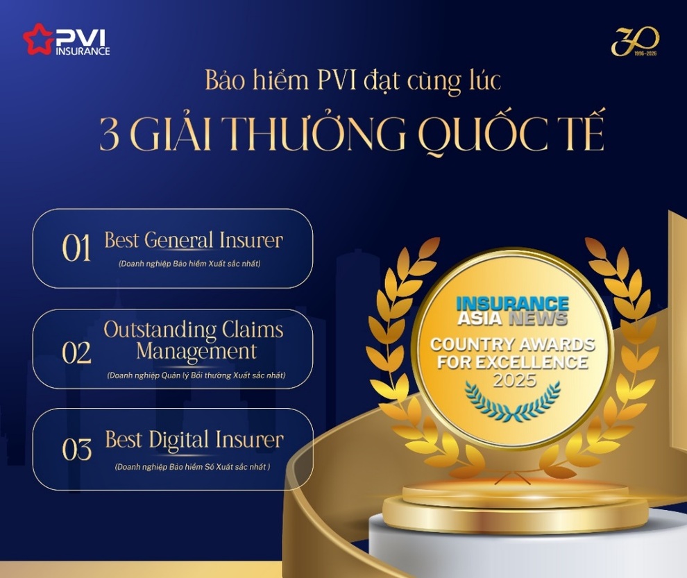 Bảo hiểm PVI nhận 3 giải thưởng Insurance Asia Awards 2025 - 1 Bảo hiểm PVI nhận 3 giải thưởng Insurance Asia Awards 2025 - 1