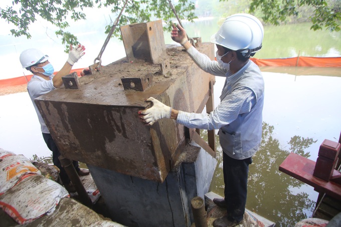 Chính thức hợp long toàn tuyến kè hồ Hoàn Kiếm, vượt tiến độ hơn 1 tháng - Ảnh 12.