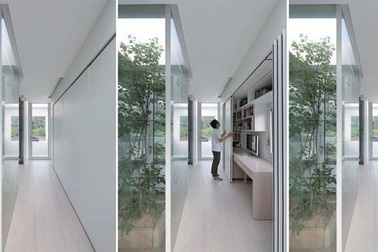 Ngôi nhà có cách giấu đồ nội thất dọc hành lang độc đáo