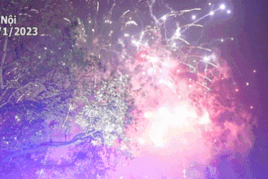 Người dân Thủ đô háo hức, phấn khởi ngắm pháo hoa chào năm mới Quý Mão