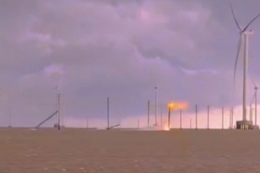 13 trụ đường dây nhà máy điện gió ở Vĩnh Long bị nghiêng đổ