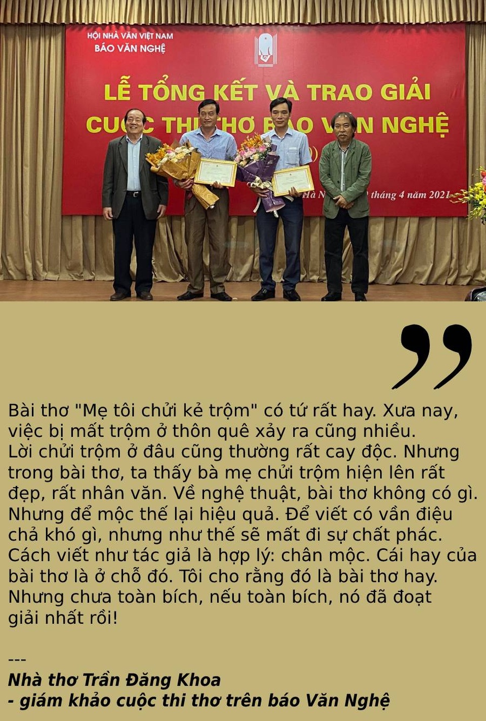 Nhờ Mẹ tôi chửi kẻ trộm, bỗng có nhiều người quan tâm thơ đến thế... - 1 Nhờ Mẹ tôi chửi kẻ trộm, bỗng có nhiều người quan tâm thơ đến thế... - 1