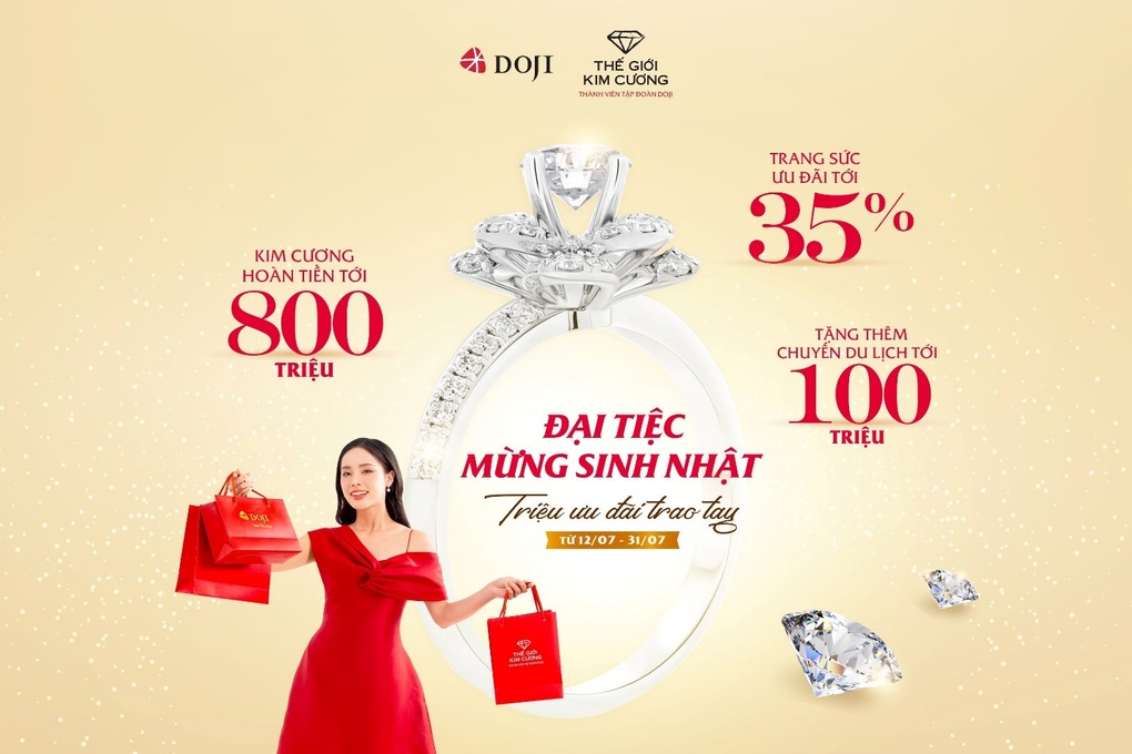 DOJI và Thế giới Kim cương ưu đãi tới 35% mừng sinh nhật - 1 DOJI và Thế giới Kim cương ưu đãi tới 35% mừng sinh nhật - 1