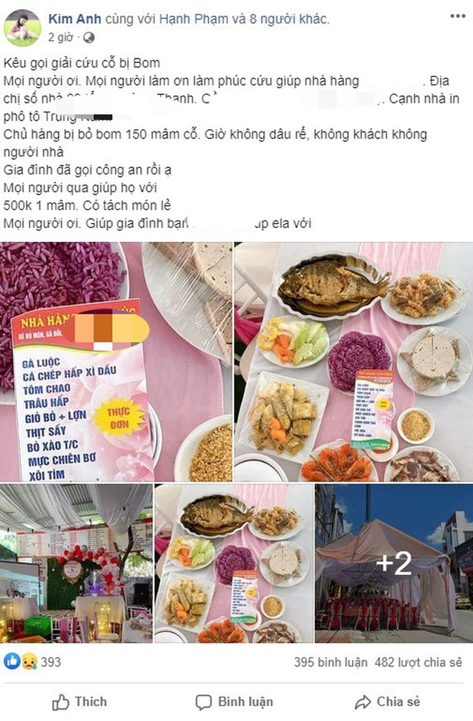Nhà hàng bị bỏ bom 150 mâm cỗ cưới, người đặt “chạy làng” liệu có thoát? - 2 Nhà hàng bị bỏ bom 150 mâm cỗ cưới, người đặt “chạy làng” liệu có thoát? - 2