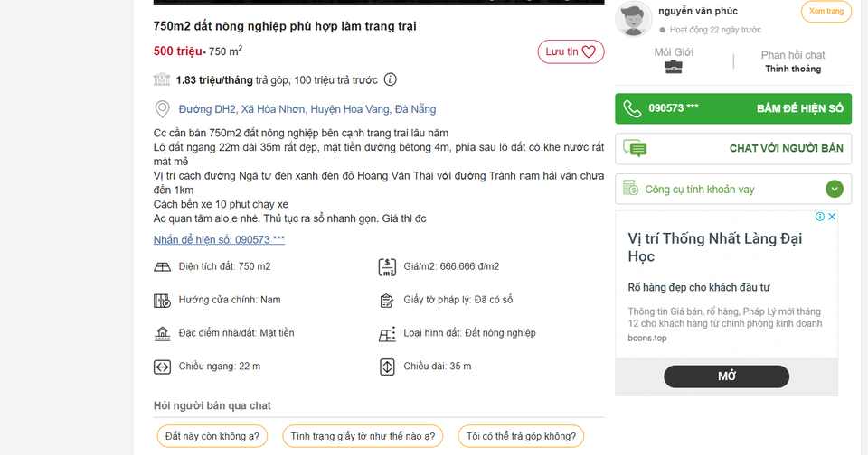 Đà Nẵng: Giá đất nông nghiệp lao dốc chỉ vài chục ngàn đồng/m2 - 1 Đà Nẵng: Giá đất nông nghiệp lao dốc chỉ vài chục ngàn đồng/m2 - 1