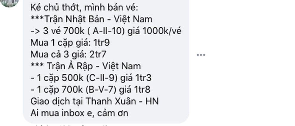 Vé xem trận Việt Nam - Nhật Bản bán tràn lan trên mạng với giá cao - 2 Vé xem trận Việt Nam - Nhật Bản bán tràn lan trên mạng với giá cao - 2