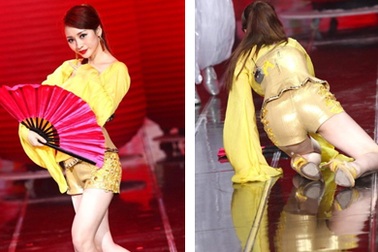 Liễu Nham xấu hổ vì ngã nhào trên sân khấu 