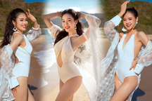 Top 40 Hoa hậu Thế giới Việt Nam diện áo tắm, khoe dáng nuột nà trước biển