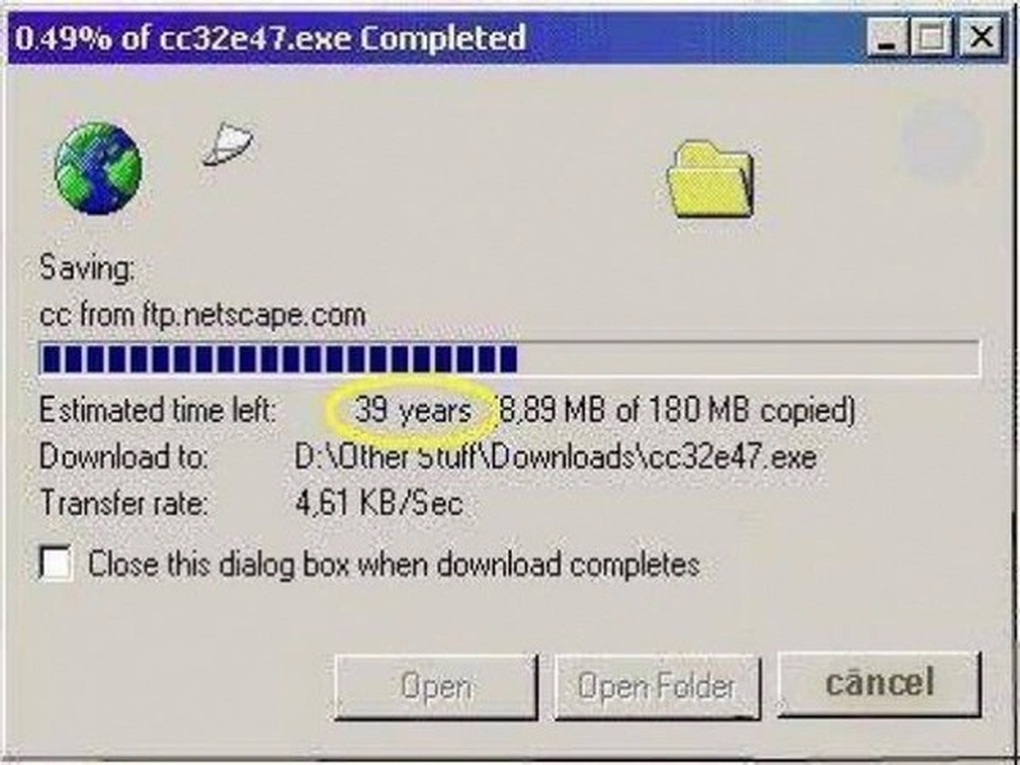 Dĩ nhiên với tốc độ kết nối của mạng dial-up, việc download dữ liệu từ Internet được xem là một 