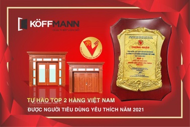 Cửa thép vân gỗ Koffmann: Top 2 hàng Việt Nam được người tiêu dùng yêu thích năm 2021