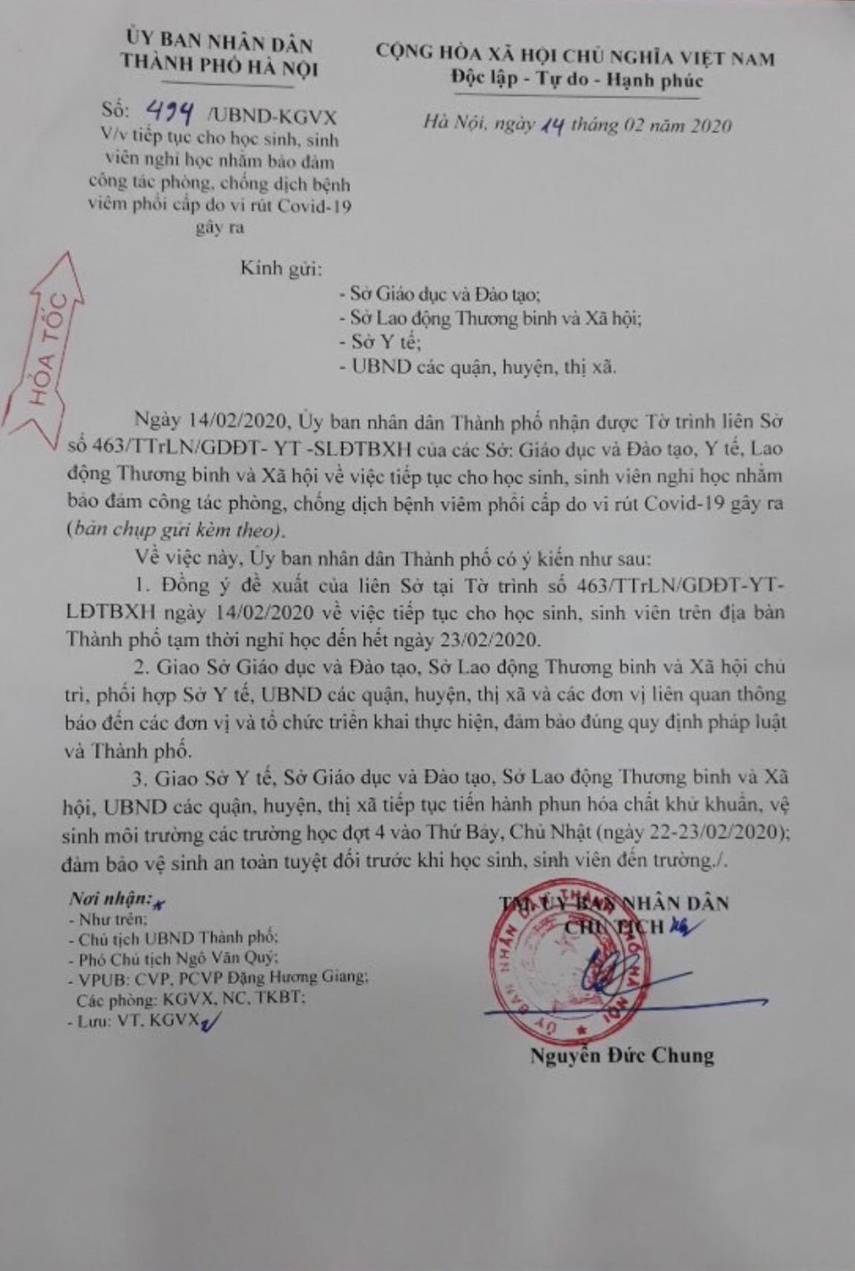 Hà Nội: Khoảng 2 triệu học sinh tiếp tục nghỉ học đến 23/2 - 1 Hà Nội: Khoảng 2 triệu học sinh tiếp tục nghỉ học đến 23/2 - 1