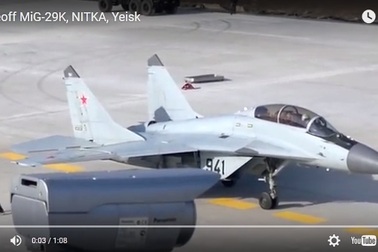 Chiến đấu cơ MiG-29 mô phỏng cất cánh từ tàu sân bay