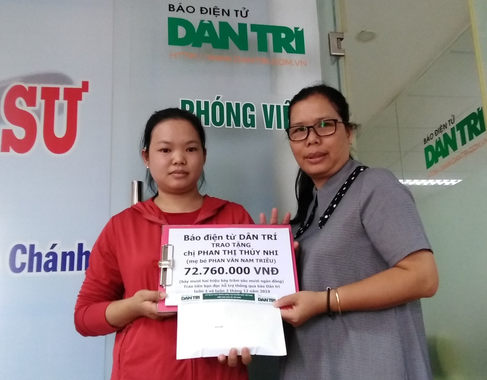 Bạn đọc Dân trí giúp bé Nam Triều hơn 72 triệu đồng - 1 Bạn đọc Dân trí giúp bé Nam Triều hơn 72 triệu đồng - 1