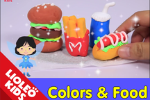 Tiếng Anh trẻ em: Bé học về màu sắc và đồ ăn qua đất nặn ma thuật
