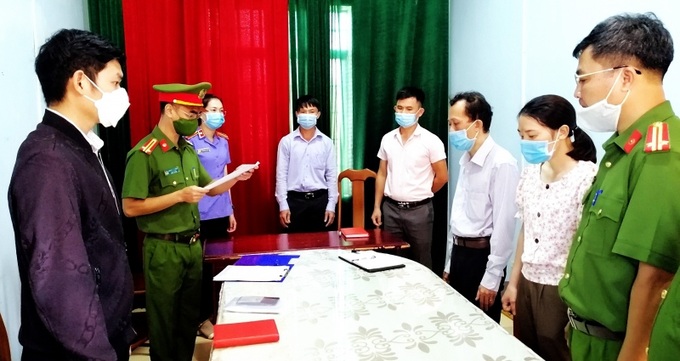 Ảnh Công an tỉnh Gia Lai làm việc với các bị can