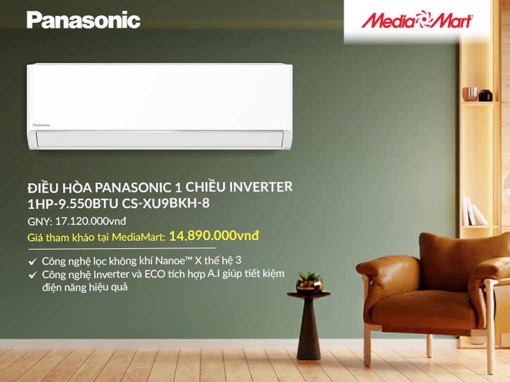 Top 5 điều hòa Panasonic thông minh, tiết kiệm điện cho mùa hè 2025 - 2 Top 5 điều hòa Panasonic thông minh, tiết kiệm điện cho mùa hè 2025 - 2