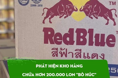 Phát hiện kho hàng chứa hơn 200.000 lon "bò húc" nghi giả chờ tiêu thụ Tết