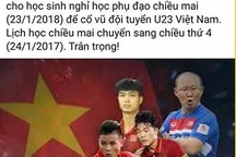 Nhiều trường cho học sinh nghỉ để cổ vũ U23 Việt Nam