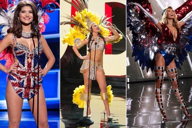 "Đã mắt" với trang phục dân tộc rực rỡ của mỹ nhân hoàn vũ