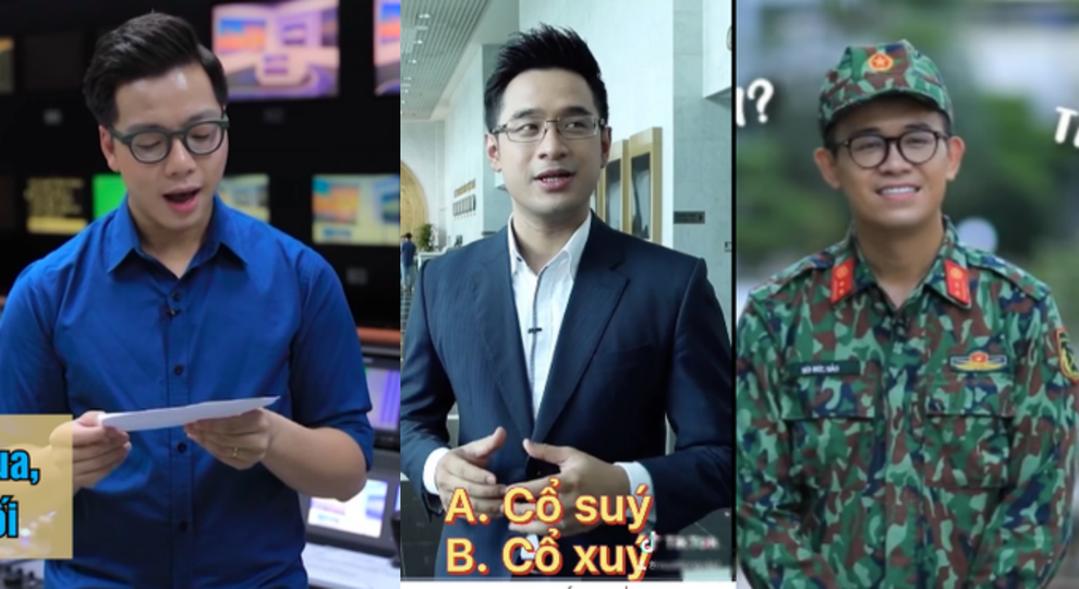 BTV Thời sự Hoài Anh, Thu Hà toát mồ hôi với câu hỏi chính tả tiếng Việt - 4 BTV Thời sự Hoài Anh, Thu Hà toát mồ hôi với câu hỏi chính tả tiếng Việt - 4
