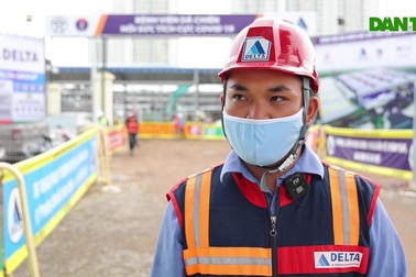 "Mục sở thị" cảnh thần tốc xây bệnh viện dã chiến Hoàng Mai, Hà Nội